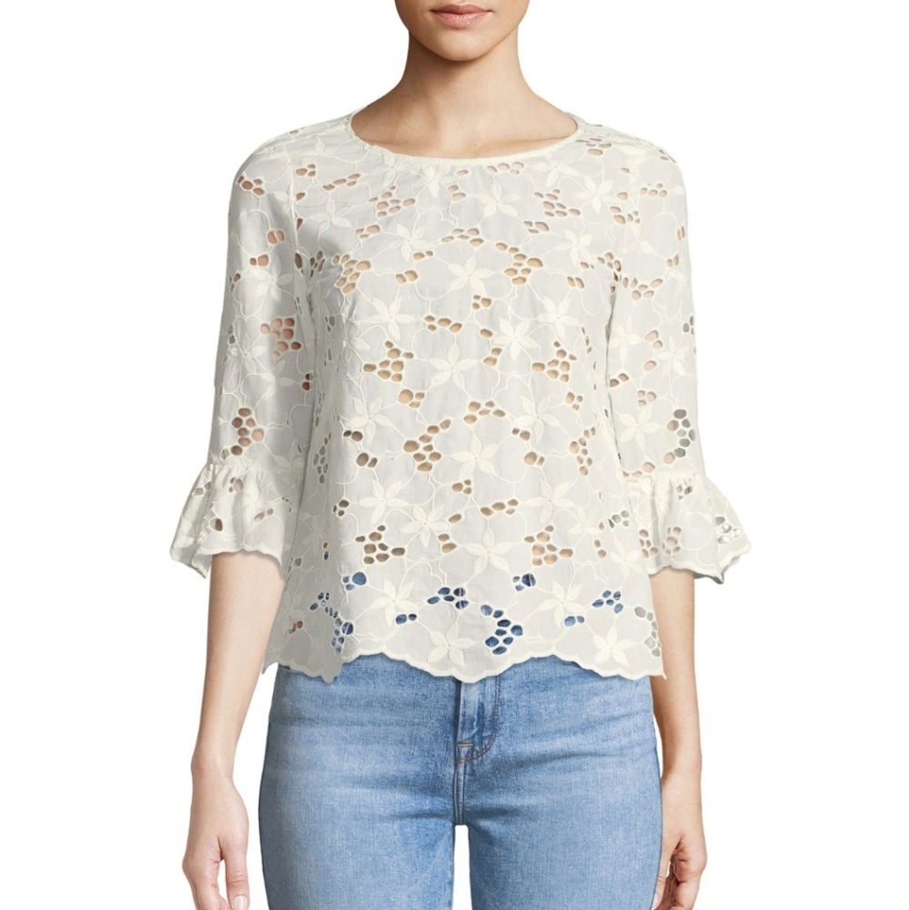 Rebecca Taylor Adriana Floral Eyelet Top
